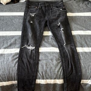 American Eagle Outfitters Black Ripped Skinny Jeans